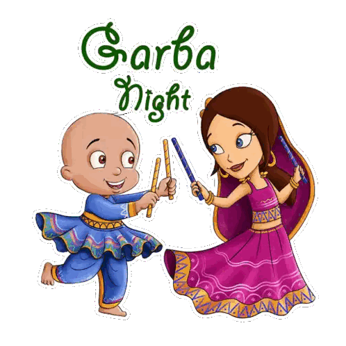 Boy and Girl Dancing Garba Night