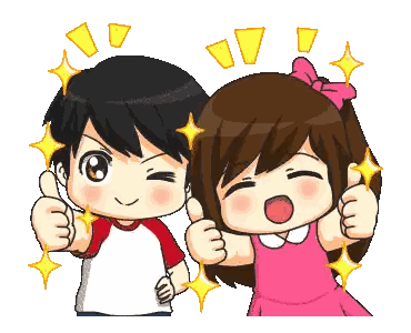 Boy and Girl Giving Thumbs Up