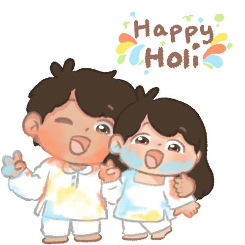 Boy And Girl Happy Holi GIF