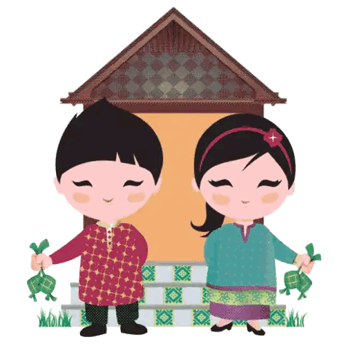 Boy and Girl Holding Gifts