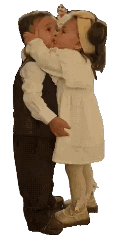 Boy and Girl Hugging and Kissing