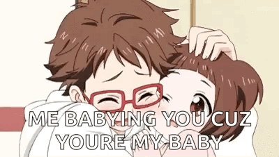 Boy and Girl Hugging, Girl With Glasses