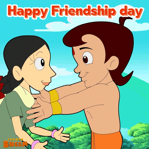 Boy And Girl Hugging Happy Friendship Day GIF