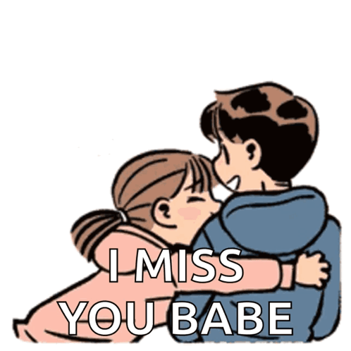 Boy And Girl Hugging I Miss You Babe GIF