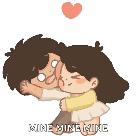 Boy and Girl Hugging with Mine Mine Mine