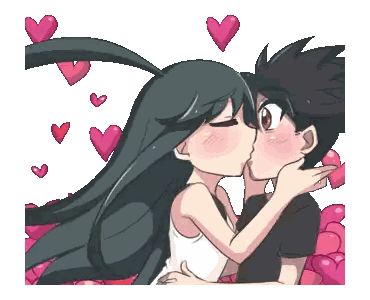 Boy and Girl Kissing Pixel Art