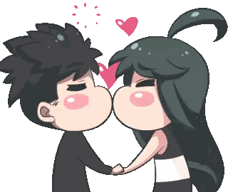 Boy and Girl Kissing With Heart