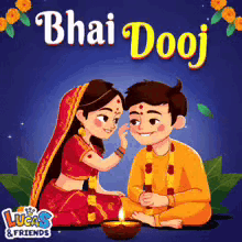 Boy and Girl Sitting Bhai Dooj