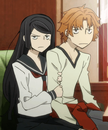 Boy And Girl Sitting Together GIF
