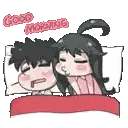 Boy and Girl Sleeping in Bed Good Morning