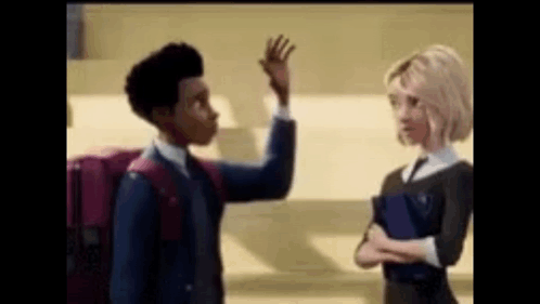 Boy and Girl Standing in Classroom