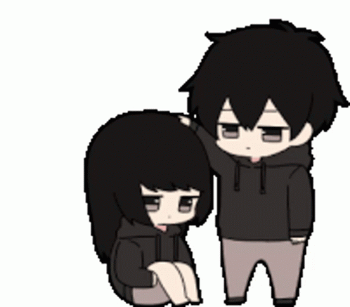 Boy and Girl Standing in Pixel Art
