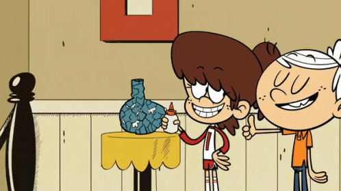 Boy and Girl Standing Next to Vase