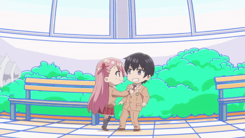 Boy And Girl Standing Together GIF