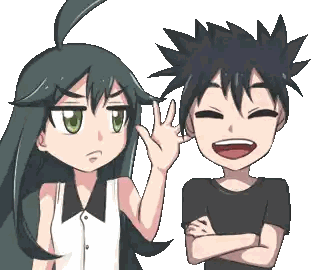 Boy and Girl Waving