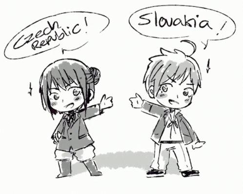 Boy And Girl With Czech Republic And Slovakia GIF