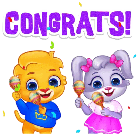 Boy And Girl With Maracas And Congrats