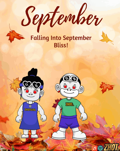 Boy and Girl with September Falling into September Bliss