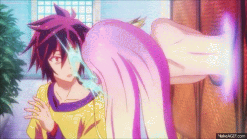 Boy and Purple-Haired Girl Standing