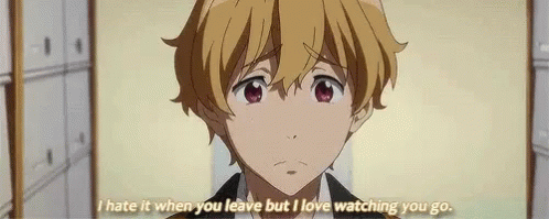 Boy at Locker Saying I Hate It When You Leave But
