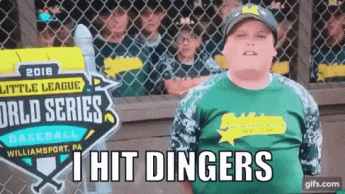 Boy By Fence Saying I Hit Dingers GIF
