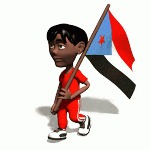 Boy Carrying South Yemen Flag GIF