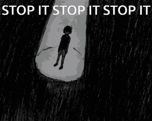 Boy Covering Face Saying Stop It GIF