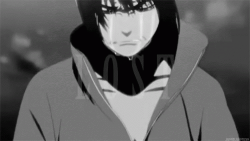 Boy Crying Black and White