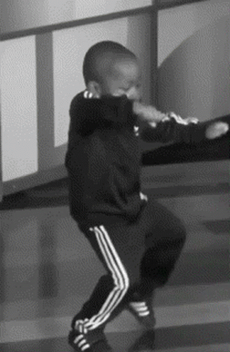 Boy Dancing Wearing Adidas Black Suit GIF