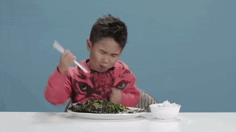 Boy Don't Like His Food GIF