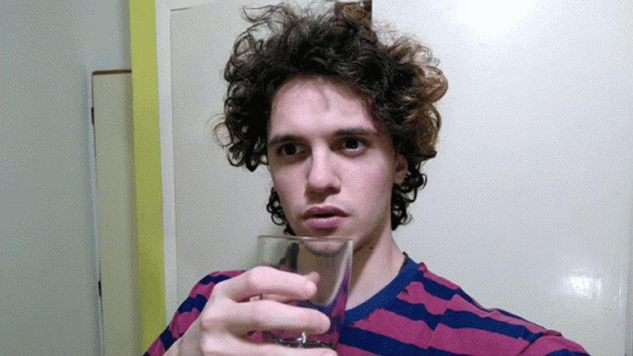 Boy Drinking Water Seriously GIF