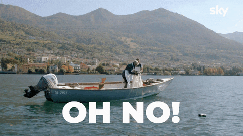 Boy Drops Fish From Skiff Oh No GIF