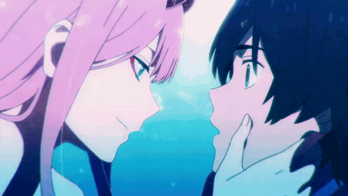 Boy Girl Eyes Closed Looking at Each Other