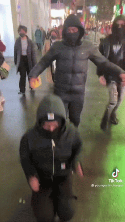 Boy Group In Black Jacket Sturdy Dance GIF