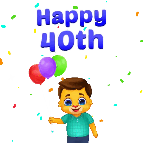 Boy Holding Balloons and Confetti