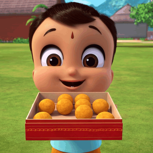 Boy Holding Box of Balls