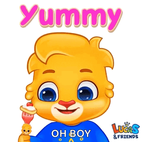 Boy Holding Fork Saying Yummy Oh Boy GIF