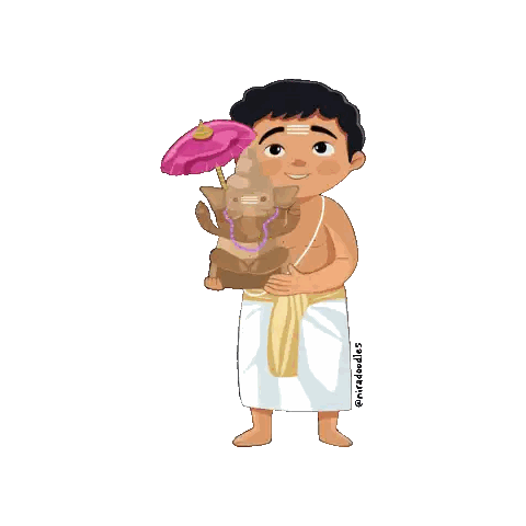 Boy Holding Ganesha Statue