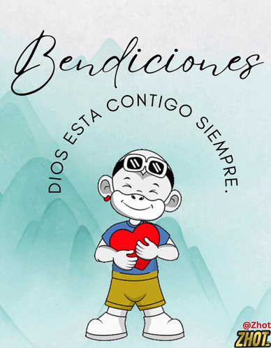 Boy Holding Heart With Bendiciones
