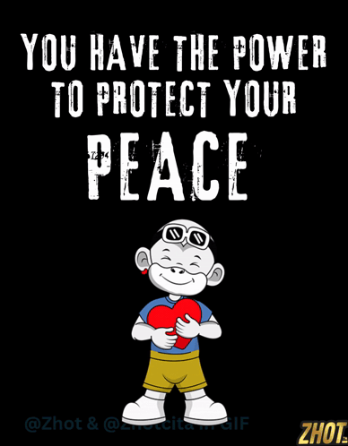 Boy Holding Heart With Protect Your Peace Poster