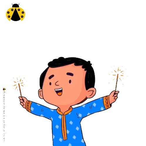 Boy Holding Sparklers Happy Diwali