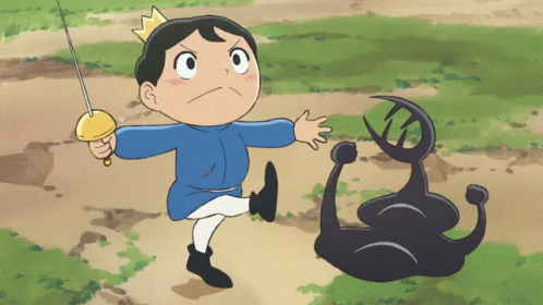 Boy Holding Sword Next To Shadow GIF