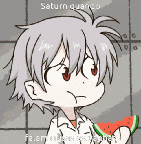 Boy Holding Watermelon Saturn Quando Falam Cosas Estranhas