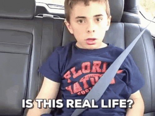 Boy in Back Seat Asking Is This Real Life