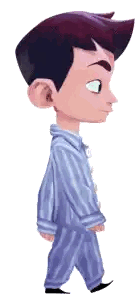 Boy In Blue Striped Pajamas