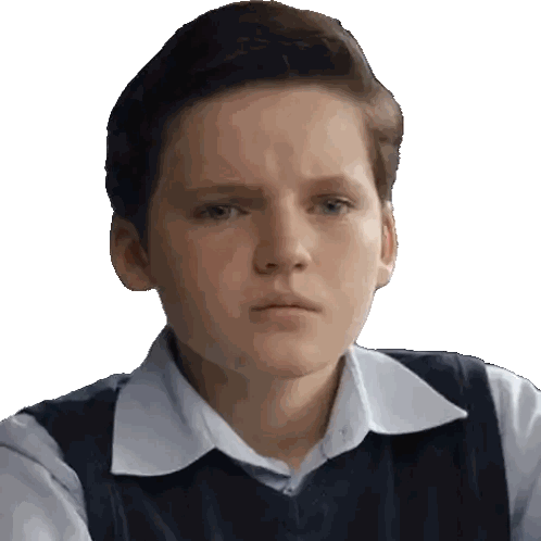 Boy in Blue Vest and White Shirt