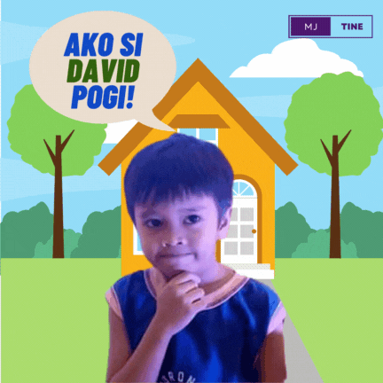 Boy in Front of Yellow House Saying Ako Si David Pogi