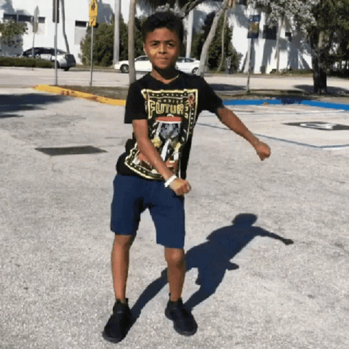 Boy in Future Shirt Dancing