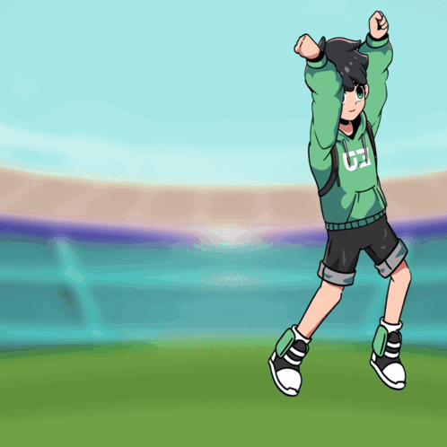 Boy In Green Hoodie With Number 3 GIF