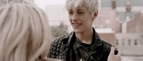 Boy in Leather Jacket Smiling